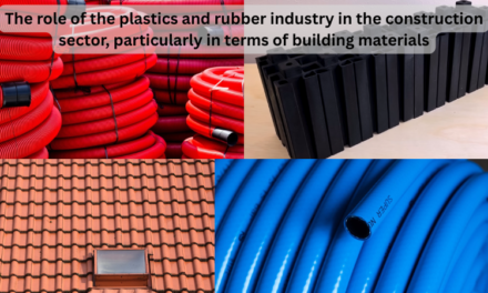 What is the role of the plastics and rubber industry in the construction sector, particularly in terms of building materials?