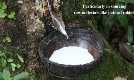 What challenges do tire manufacturers face in the global supply chain, particularly in sourcing raw materials like natural rubber?